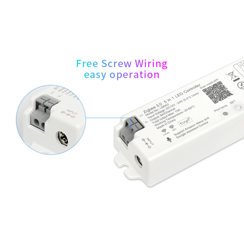 Zigbee 3.0 5 in 1 LED Controller WiFi Tuya and Smart Life Smartphone Control Zigbee 3.0 5 in 1 LED Controller WiFi Tuya and Smart Life Smartphone Control